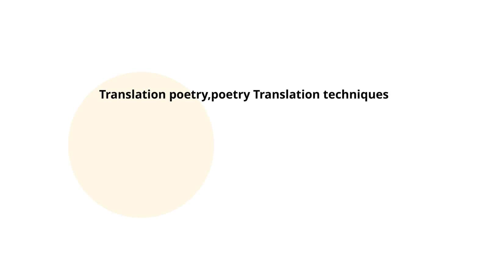 Translation poetry,poetry Translation techniques
