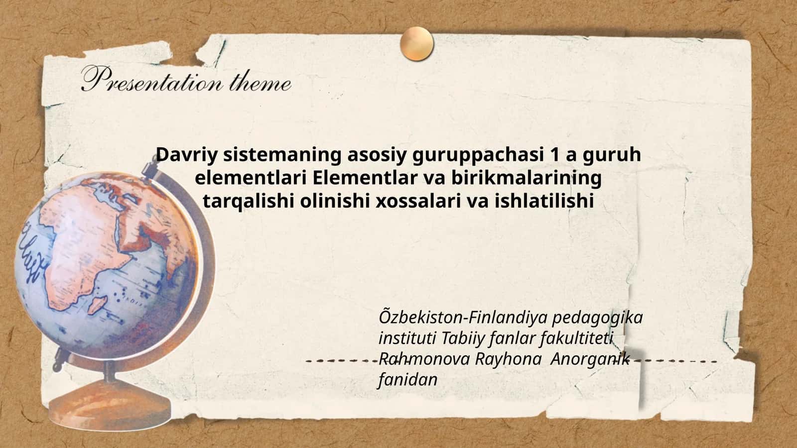 Elementlar va birikmalarining tarqalishi