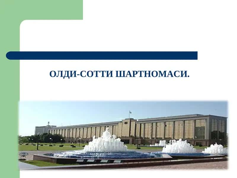Fuqarolik huquqida oldi-sotti shartnomasi taqdimot