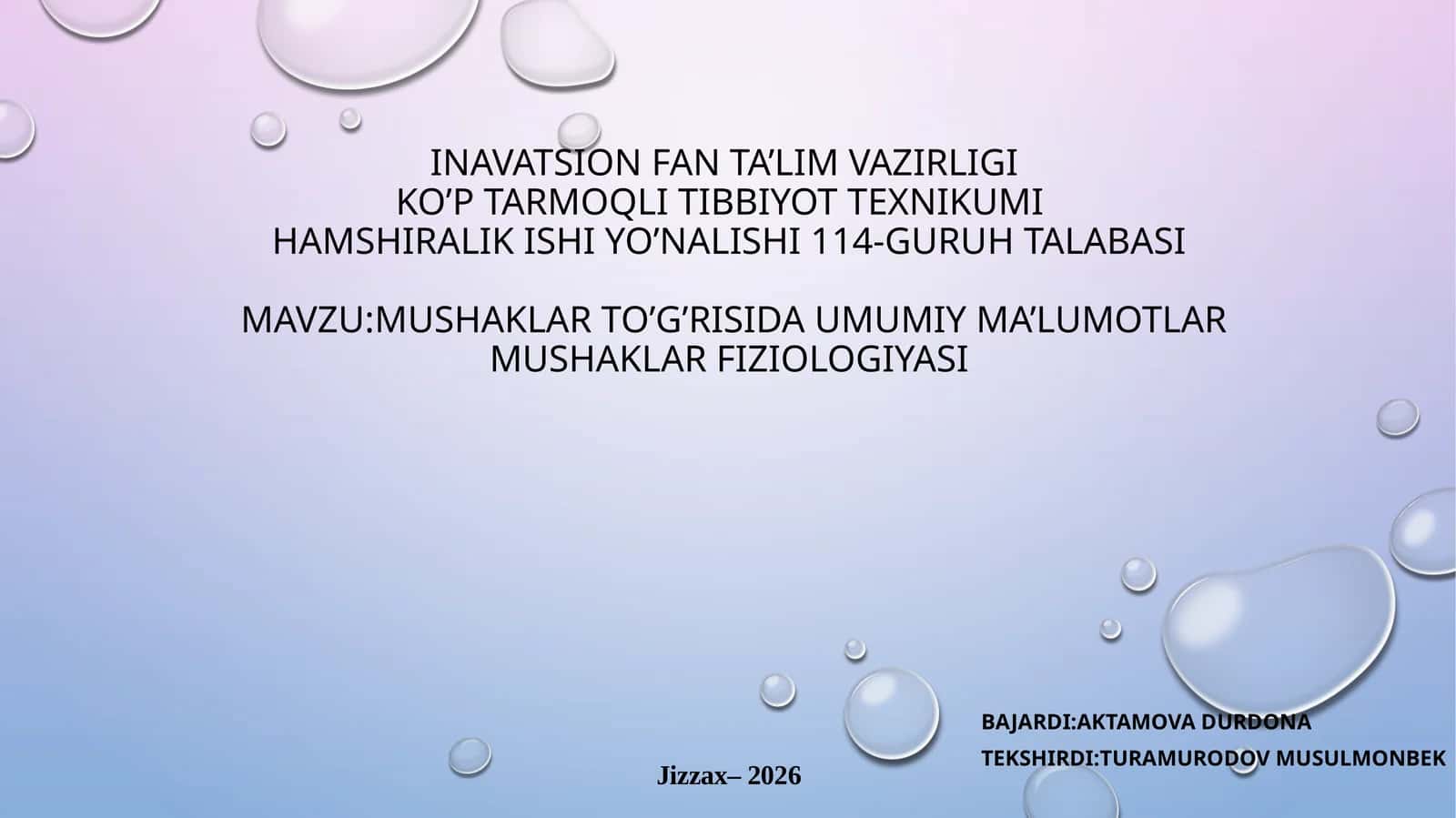 Mushaklar fiziologiyasi