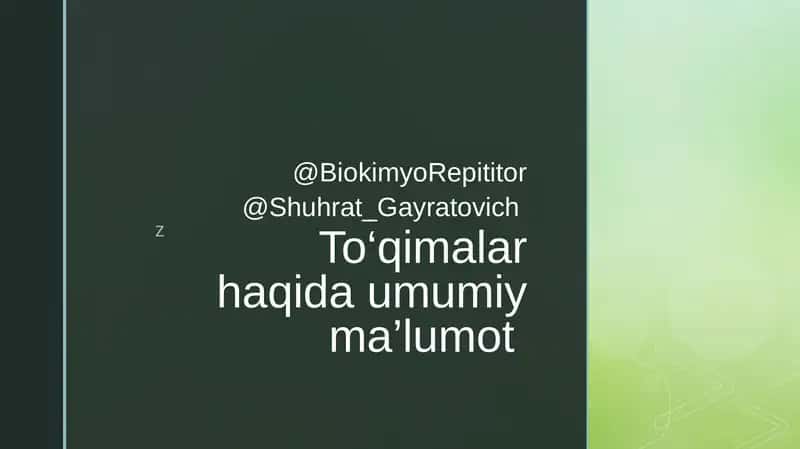 To‘qimalar haqida umumiy ma’lumot