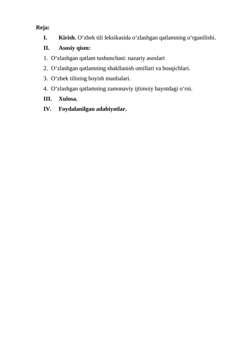 O‘zbek tili leksikasida o‘zlashgan qatlamning o‘rganilishi