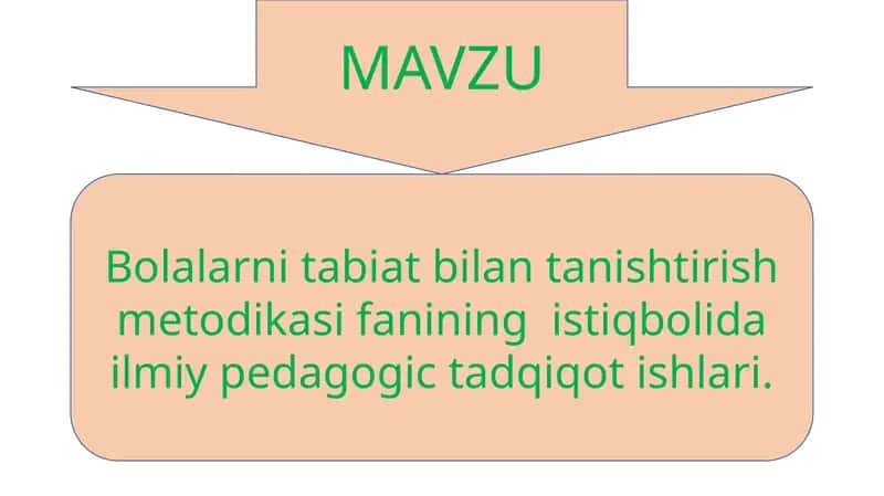 Ekologik ta'lim rivojlantirish Konsepsiyasi