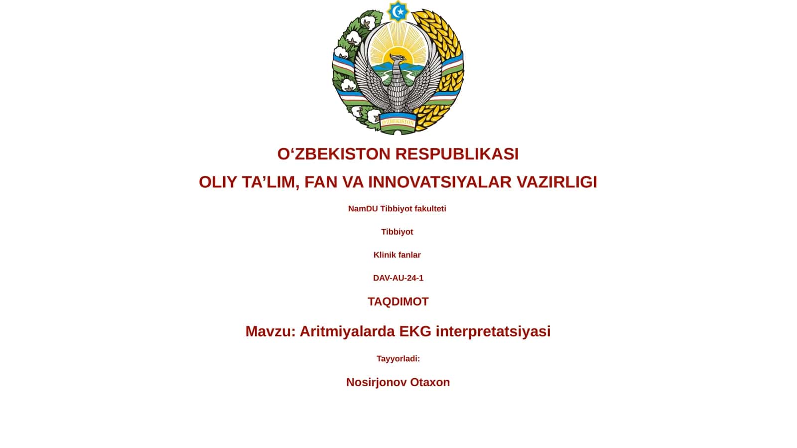 Aritmiyalarda EKG interpretatsiyasi