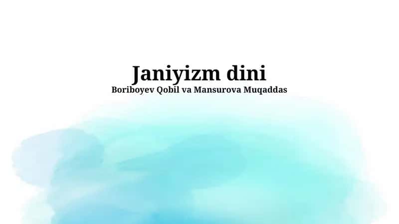 Janiyizm dini