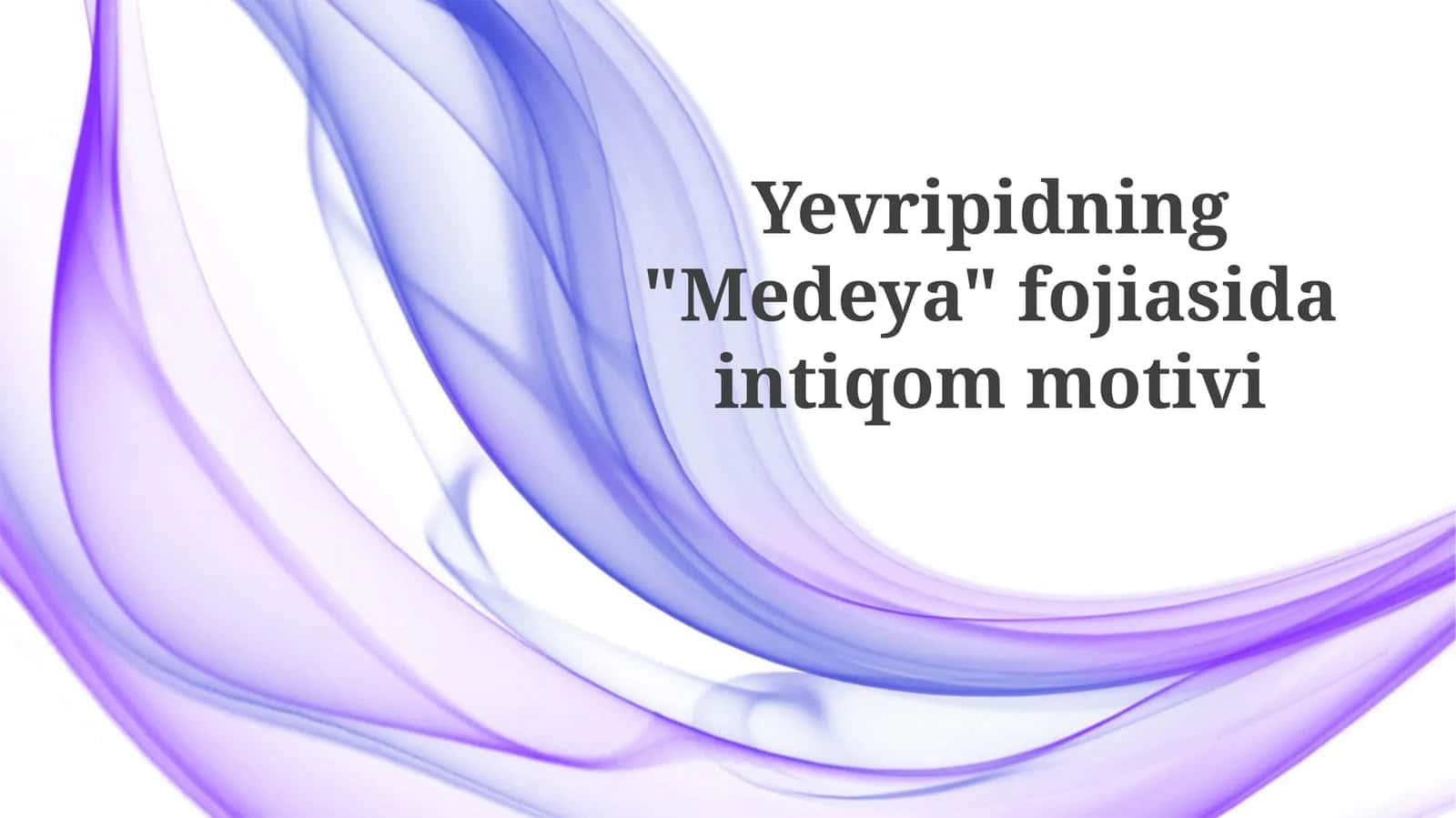 Medeya asarining syujeti