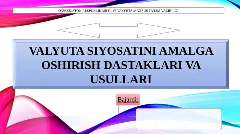 Valyuta Siyosatini Amalga Oshirish Dastaklari va Usullari