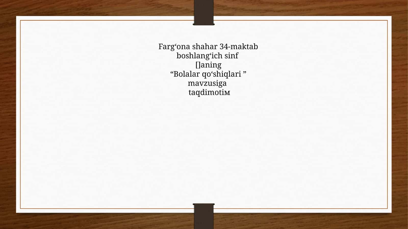 "Bolalar qo‘shiqlari" taqdimoti