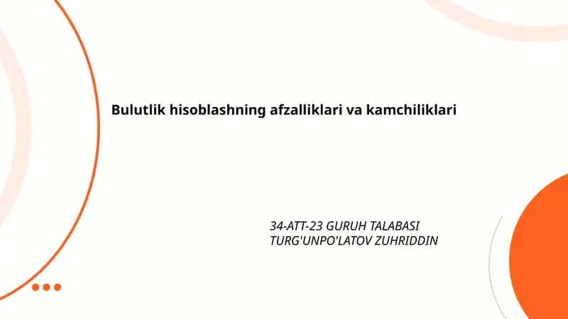 Bulutlik hisoblashning afzalliklari va kamchiliklari