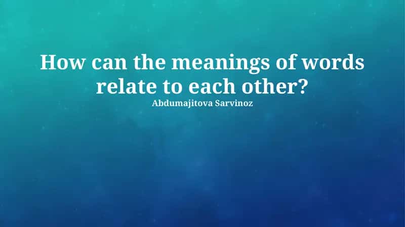 Figurative Language and Extended Meaning