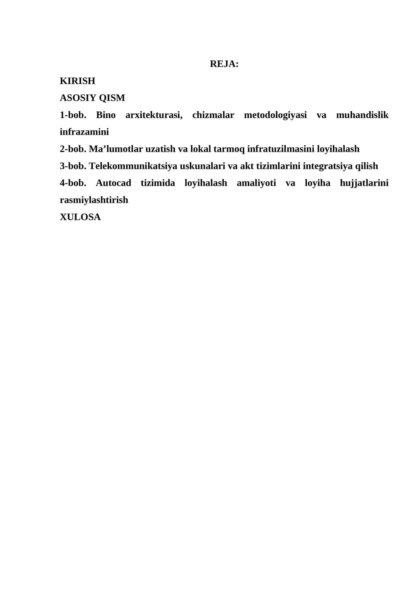 Uy joy lohiyasini aqlli uygga bog'lash | Amaliyot Hisoboti | HISOBOT