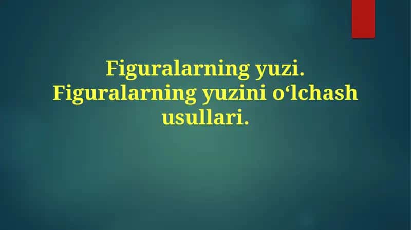 Yuz xususiyatlarini o'lchash