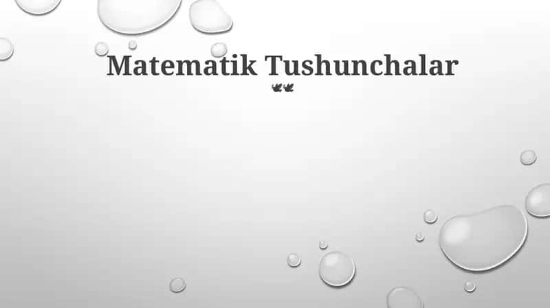 Matematik Tushunchalar