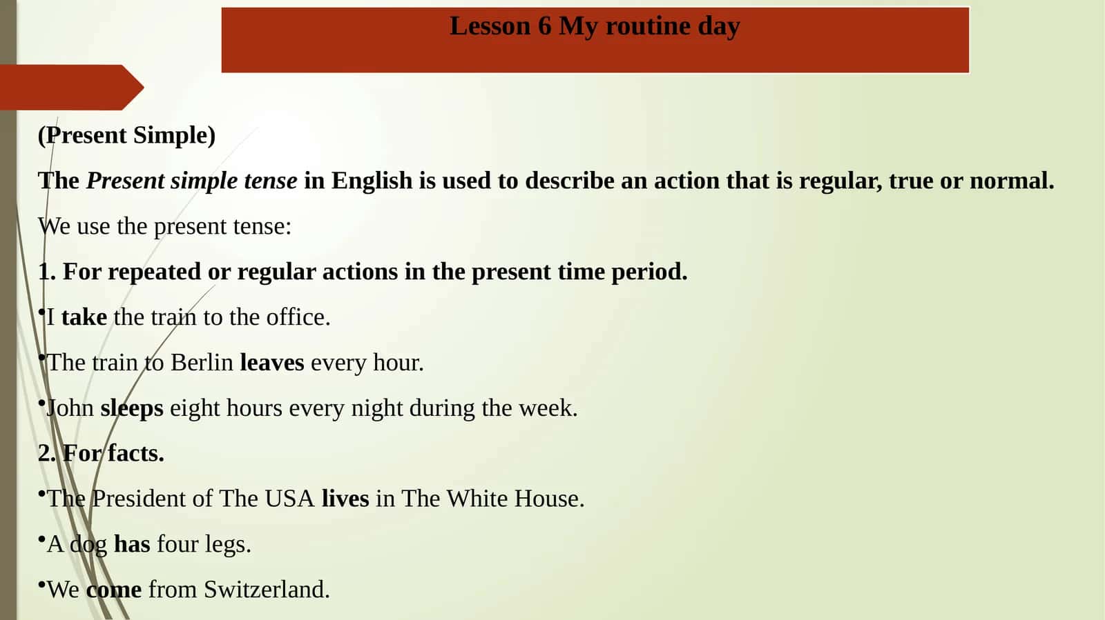 My routine day