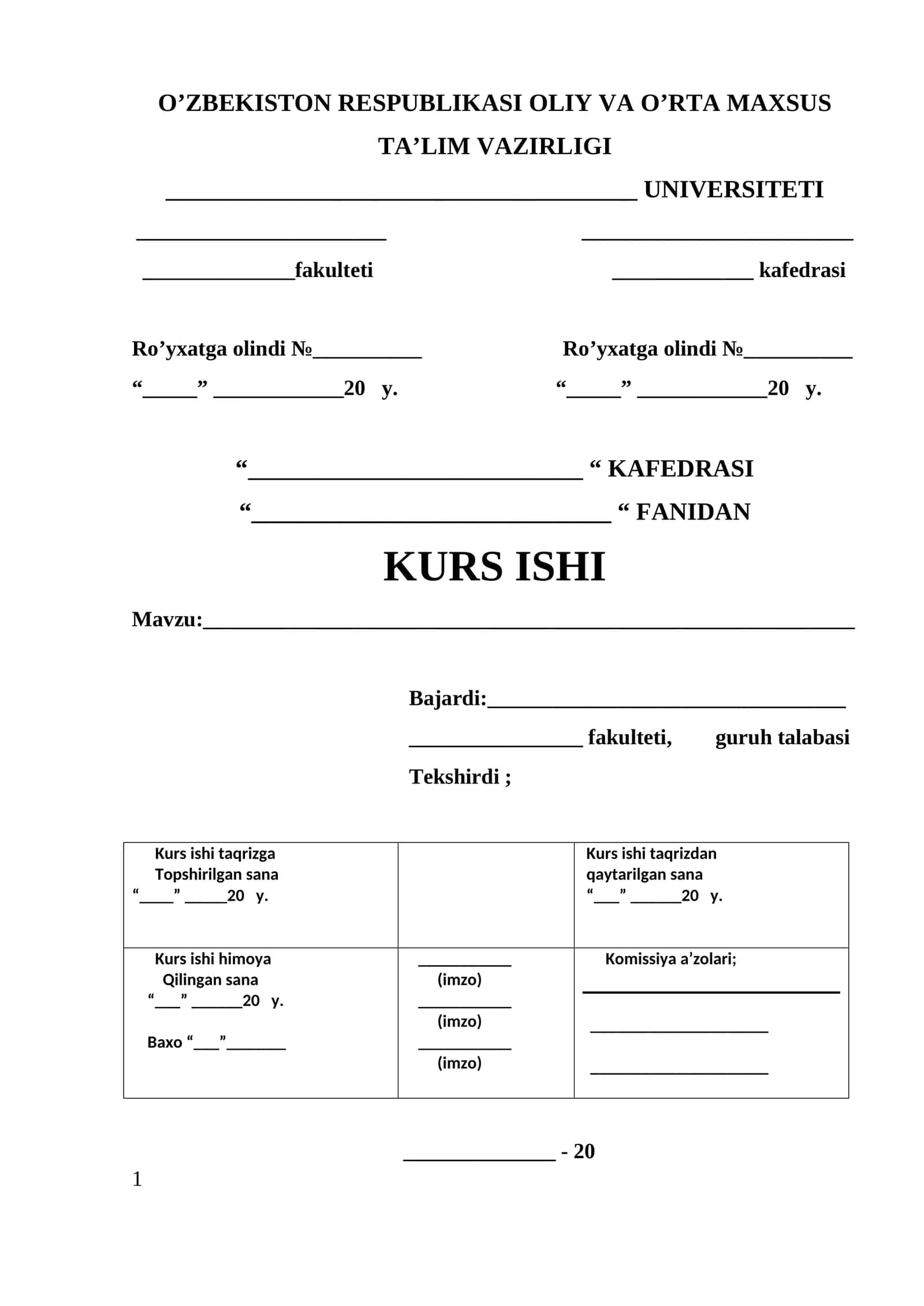 UWPDA STILLAR VA SHABLONLAR BILAN ISHLASH kurs ishi