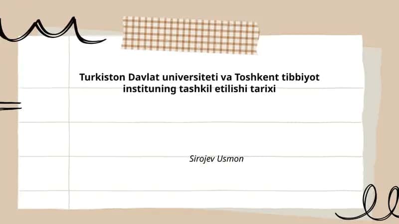 Turkiston Davlat universiteti va Toshkent tibbiyot institutining tashkil etilishi tarixi