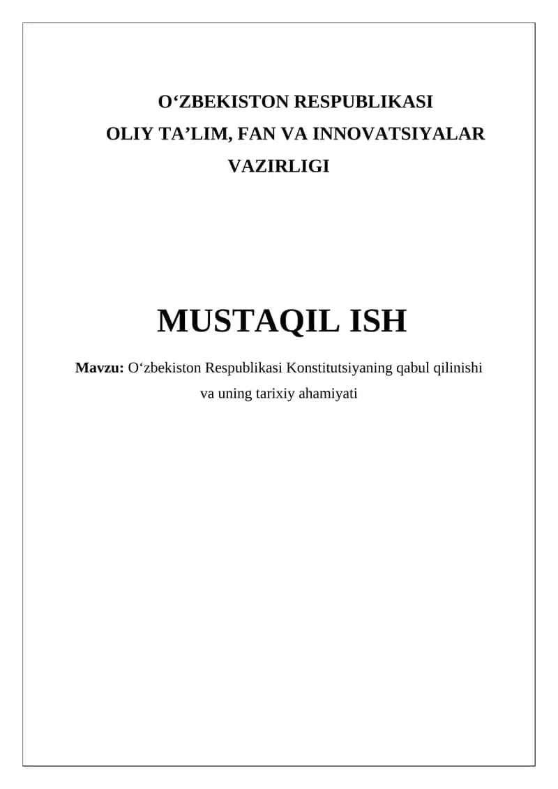 O‘zbekiston Respublikasi Konstitutsiyasi
