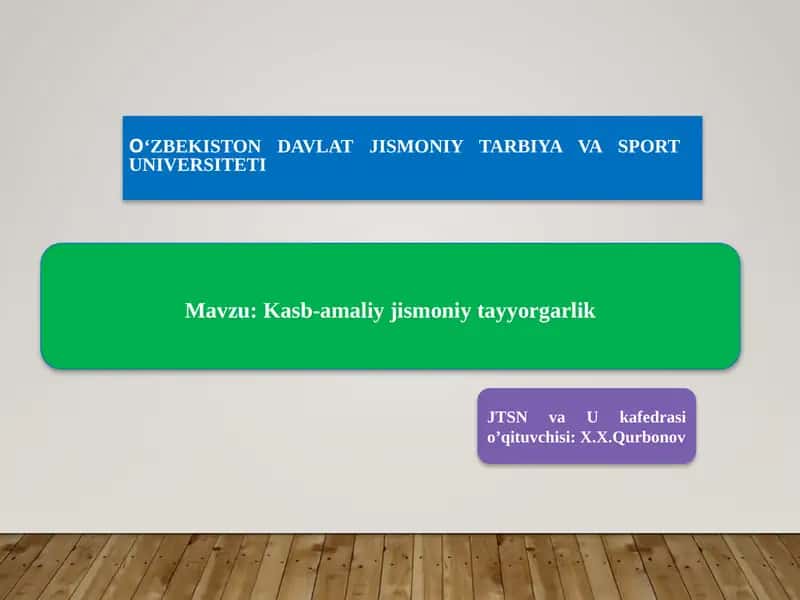 Kasb-amaliy jismoniy tayyorgarlik