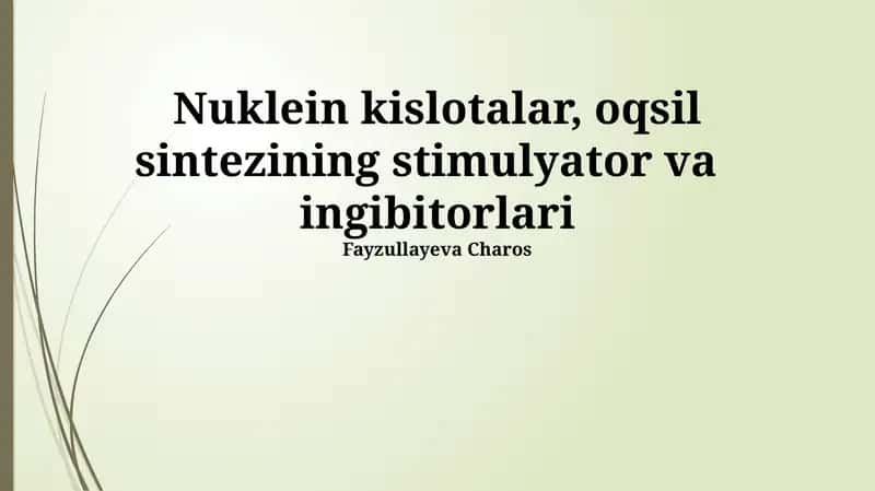 Oqsil sintezi stimulyatorlari