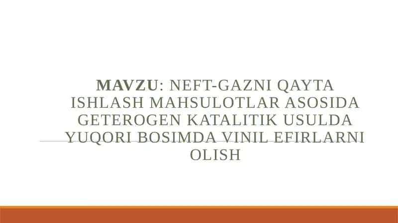 Murakkab vinil efiri sintezi