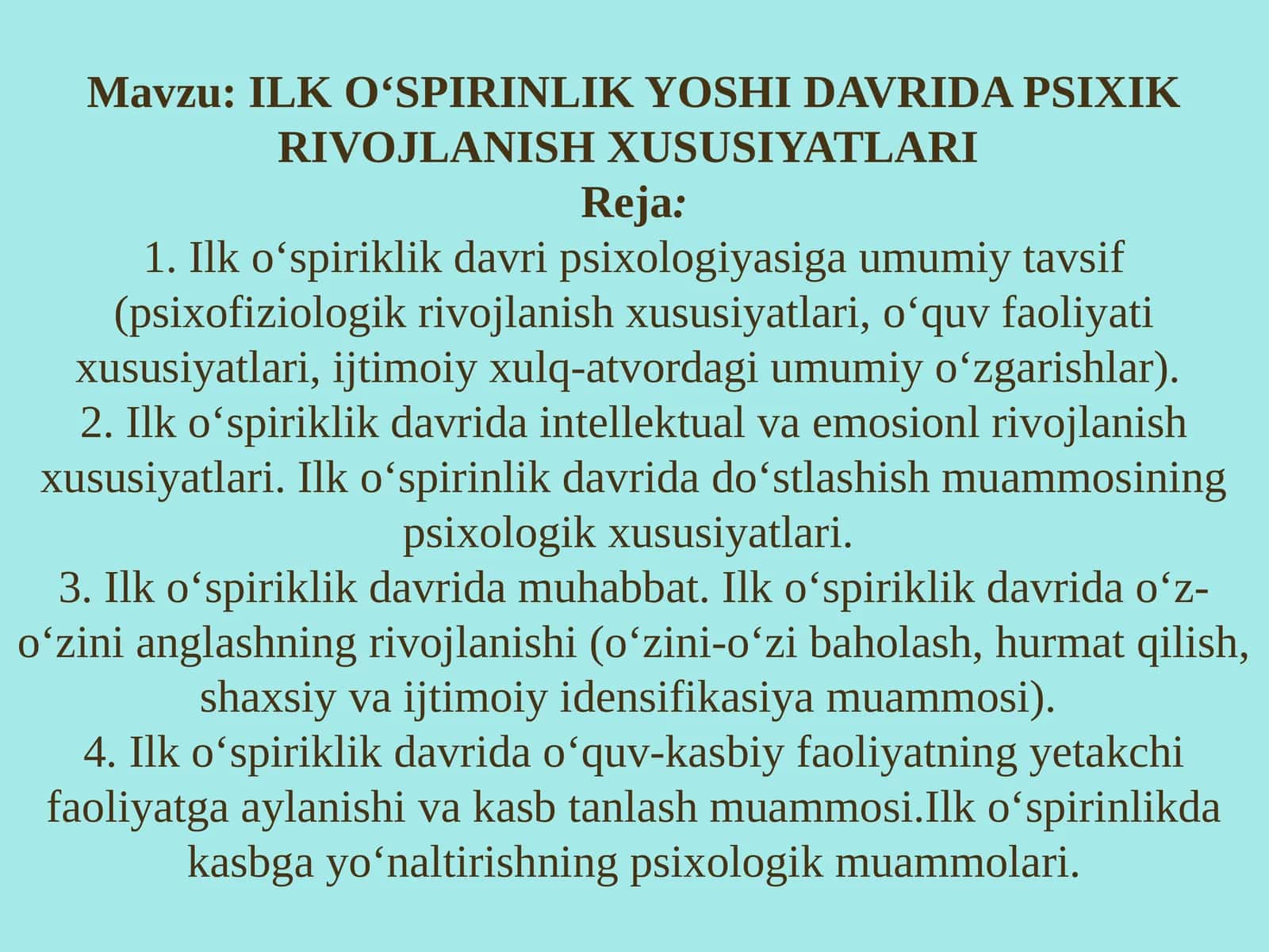 ILK O‘SPIRINLIK YOSHI DAVRIDA PSIXIK RIVOJLANISH XUSUSIYATLARI
