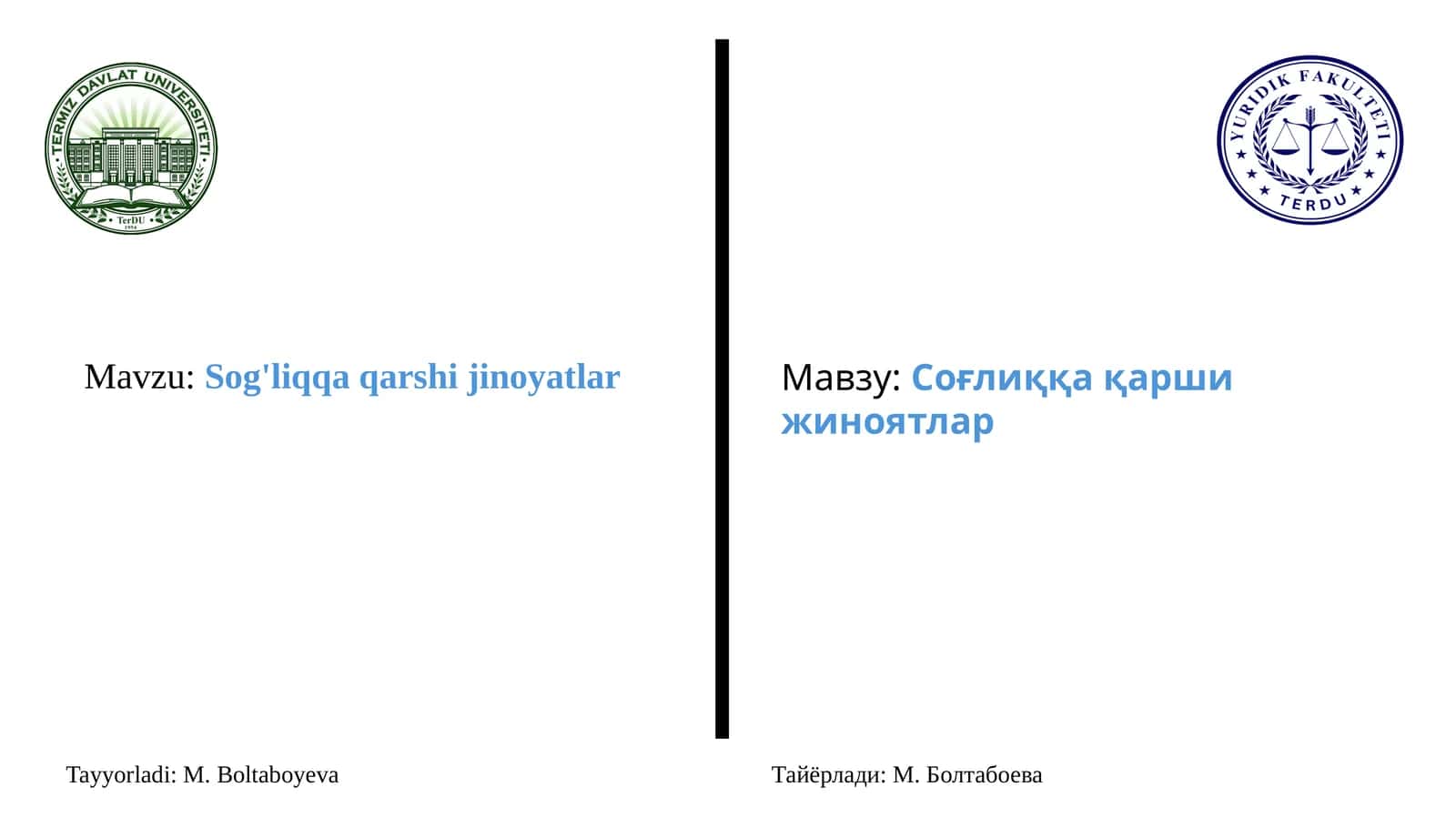 Соғлиққа қаршижиноятлар