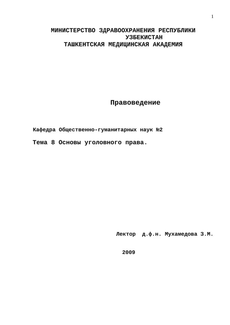 Основы уголовного права