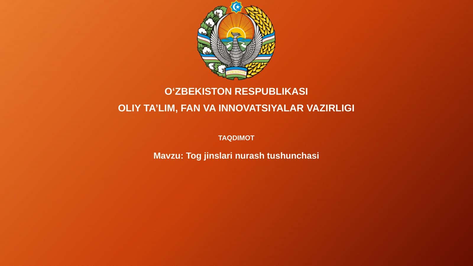 Togjinslarinurashtushunchasi