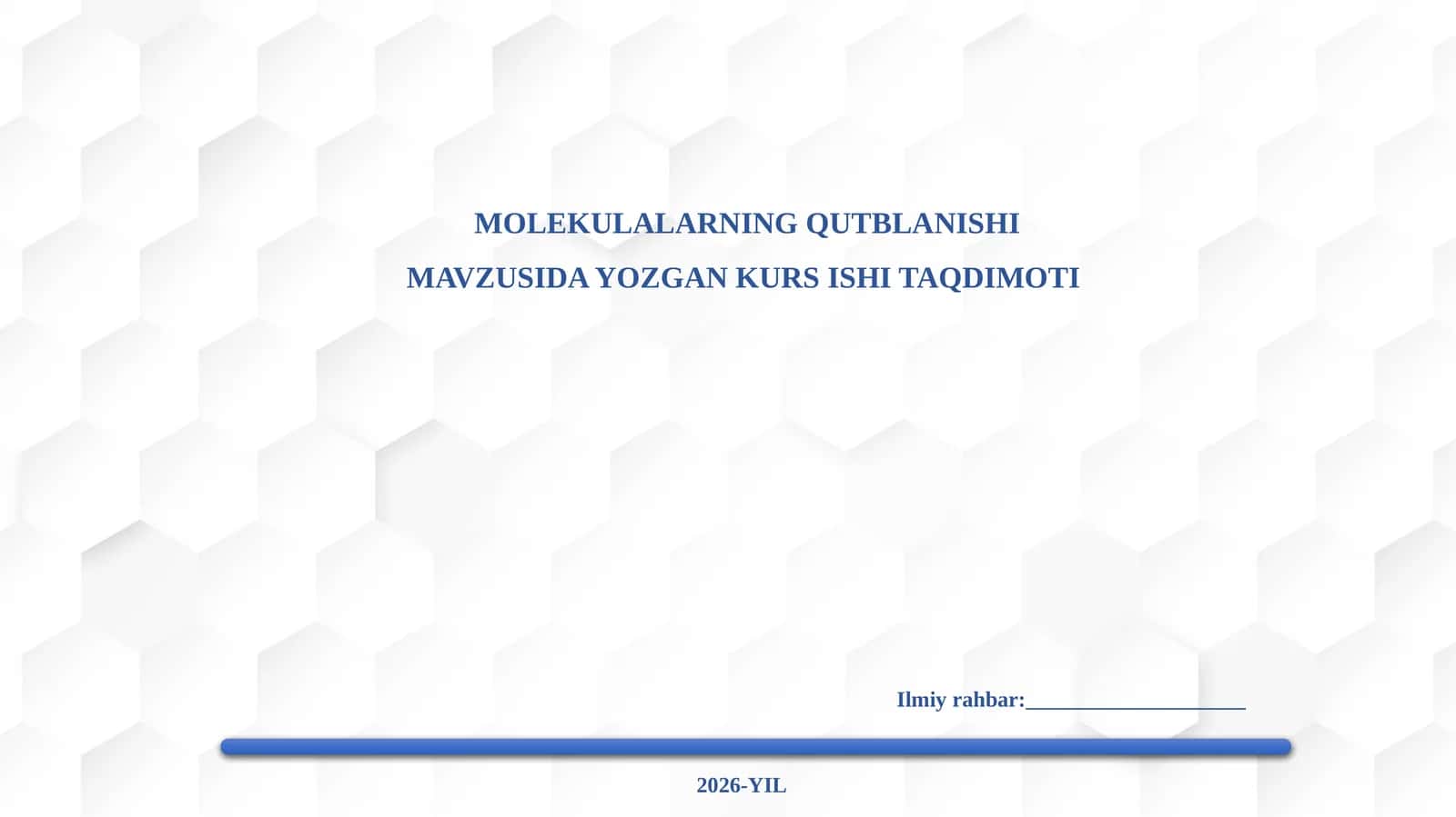 Molekulalarning qutblanishi   taqdimoti
