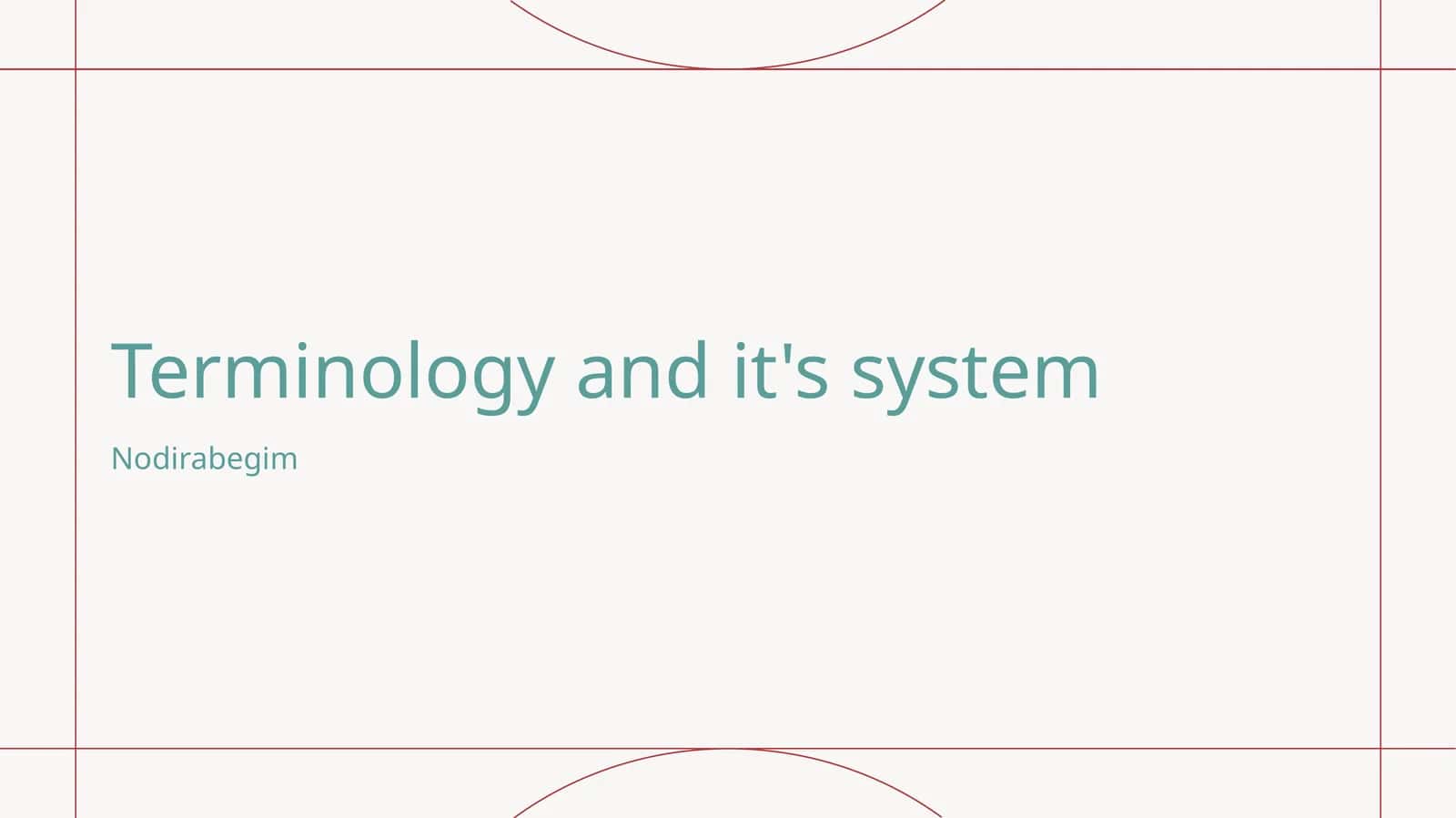 Terminology and it's system
