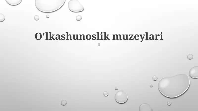 O'lkashunoslik muzeylari