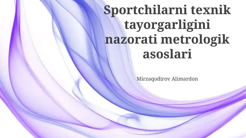 Sportchilarning Texnik Tayyorgarlik Monitoringining Metrologik Asoslari