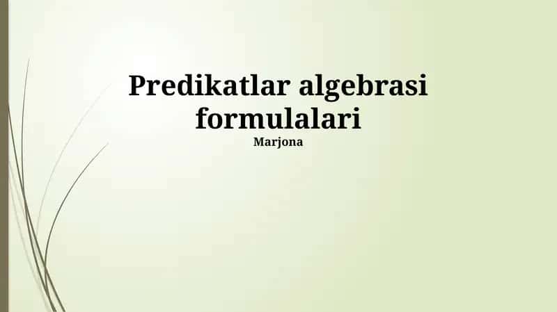 Predikatlar algebrasi formulalari