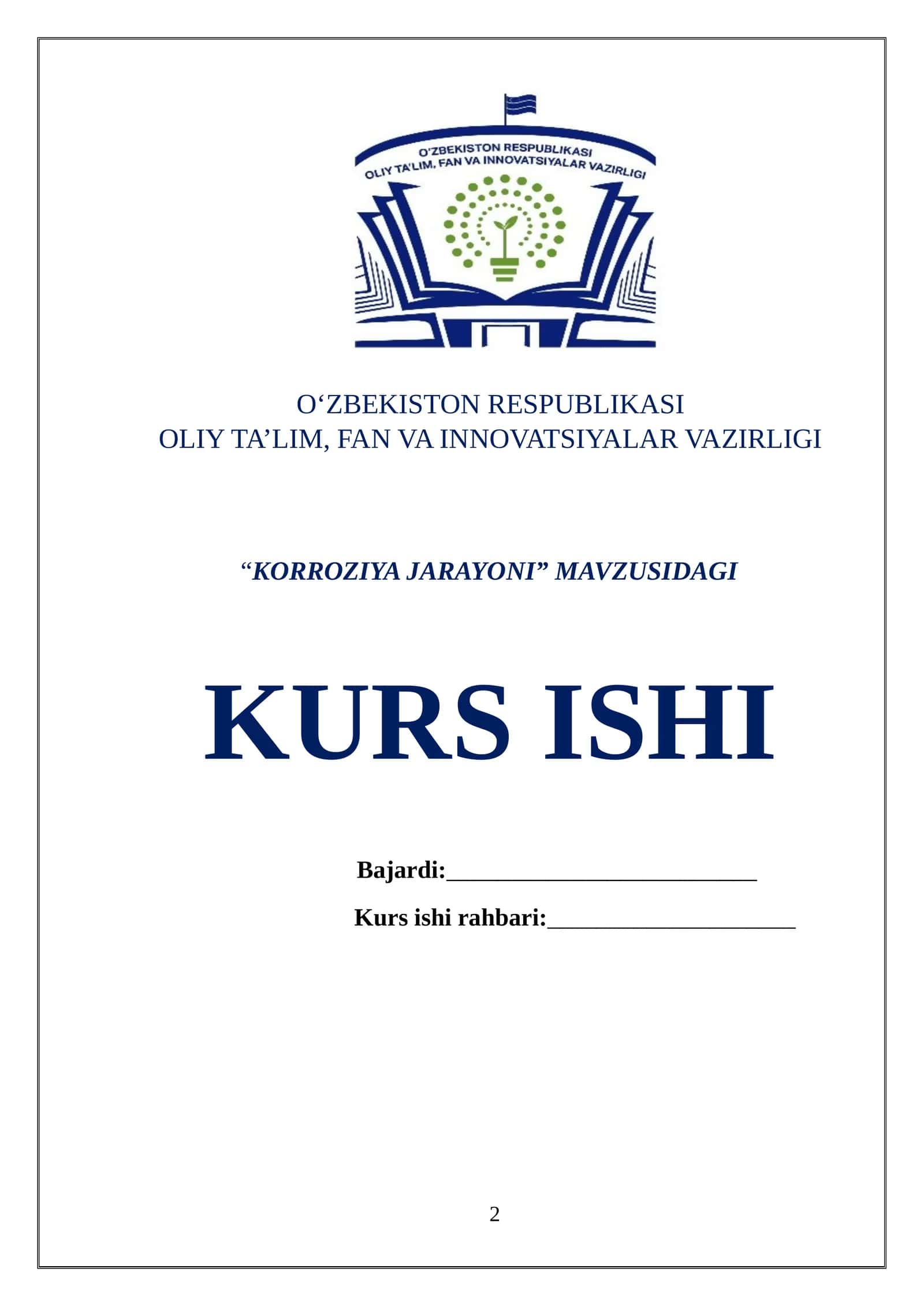 KORROZIYA JARAYONI