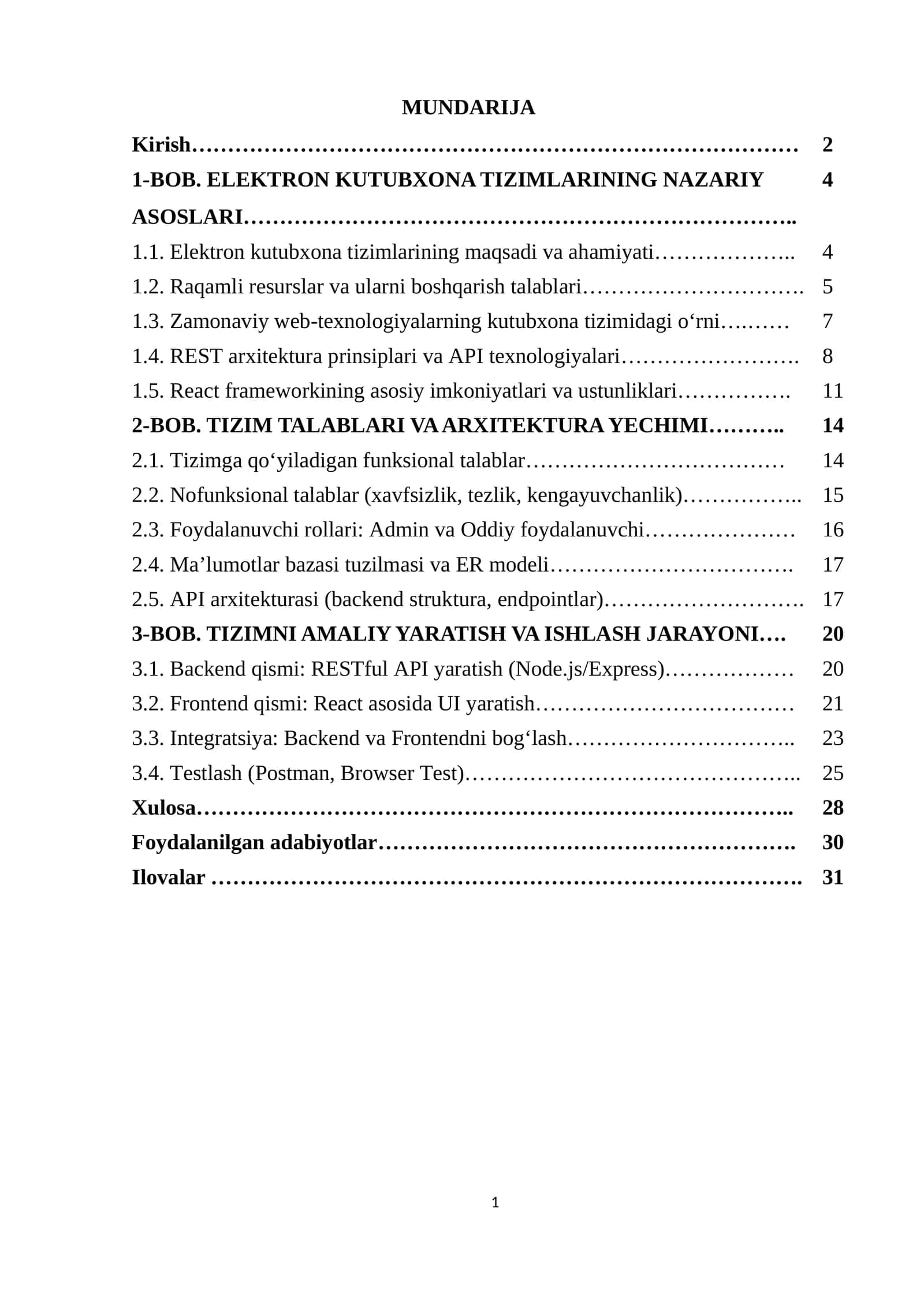 BOB. ELEKTRON KUTUBXONA TIZIMLARINING NAZARIY ASOSLARI