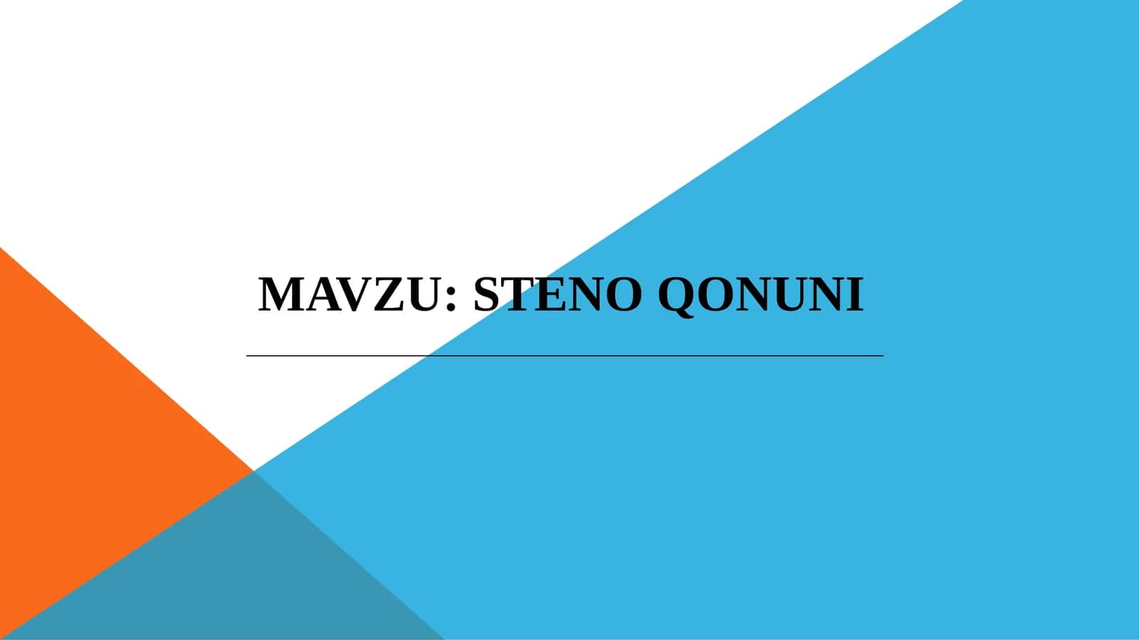 Steno qonuni