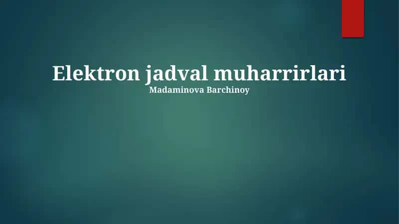 Elektron jadval muharrirlari