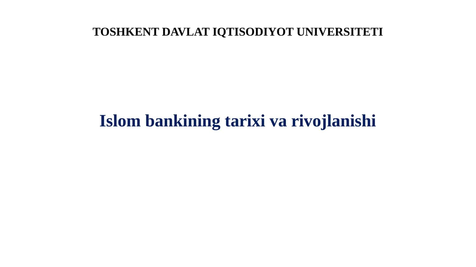 Islomiy bank tizimi