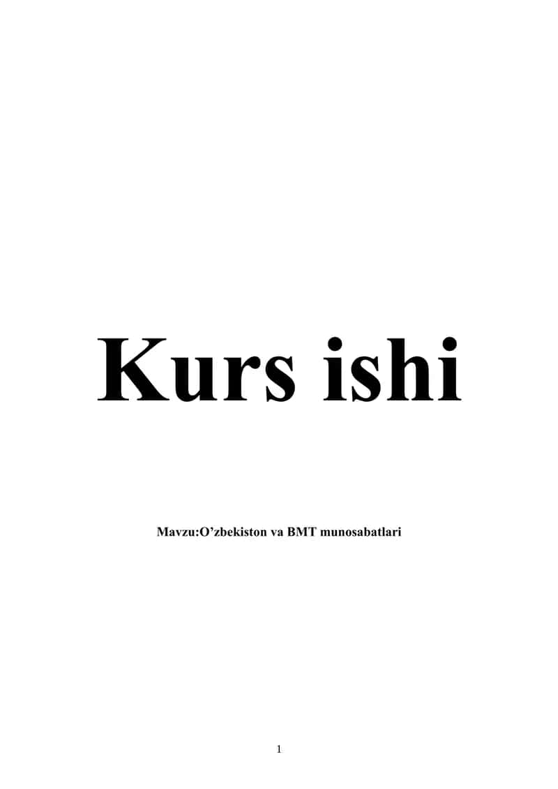 O’zbekiston va BMT munosabatlari