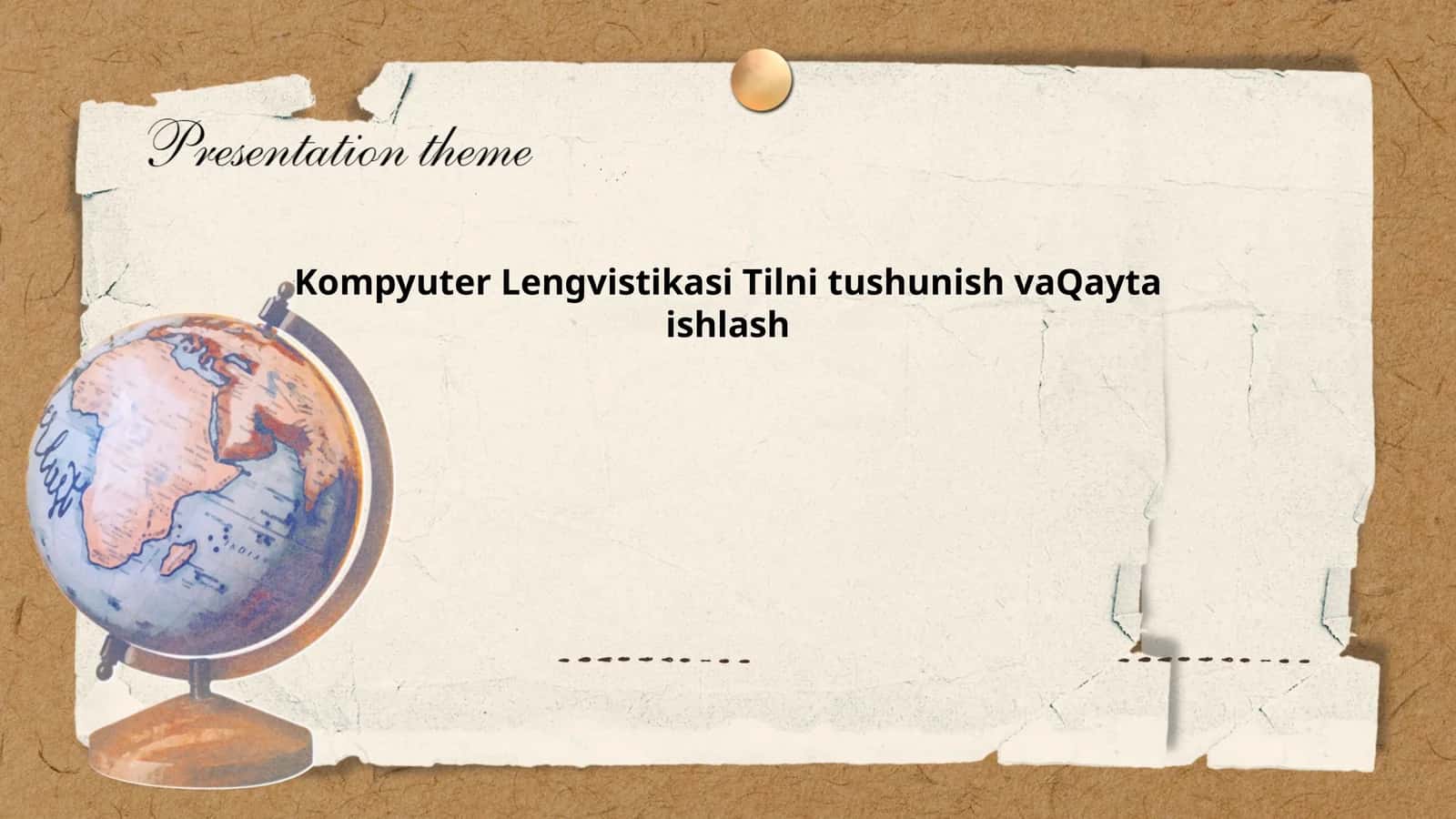 Kompyuter Lengvistikasi Tilni tushunish vaQayta ishlash