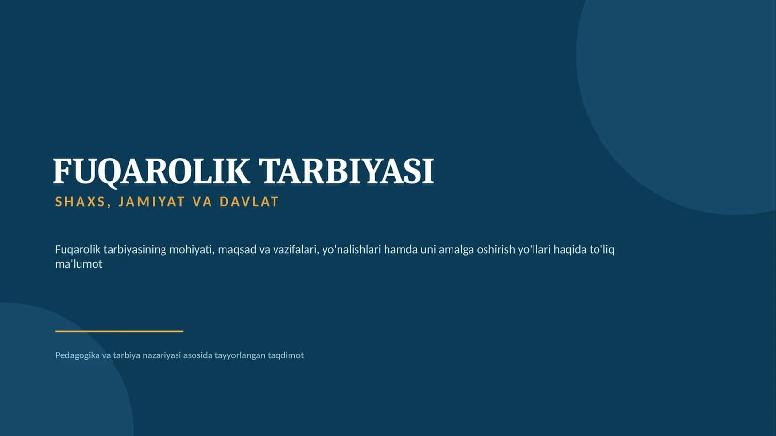 FUQAROLIK TARBIYASI