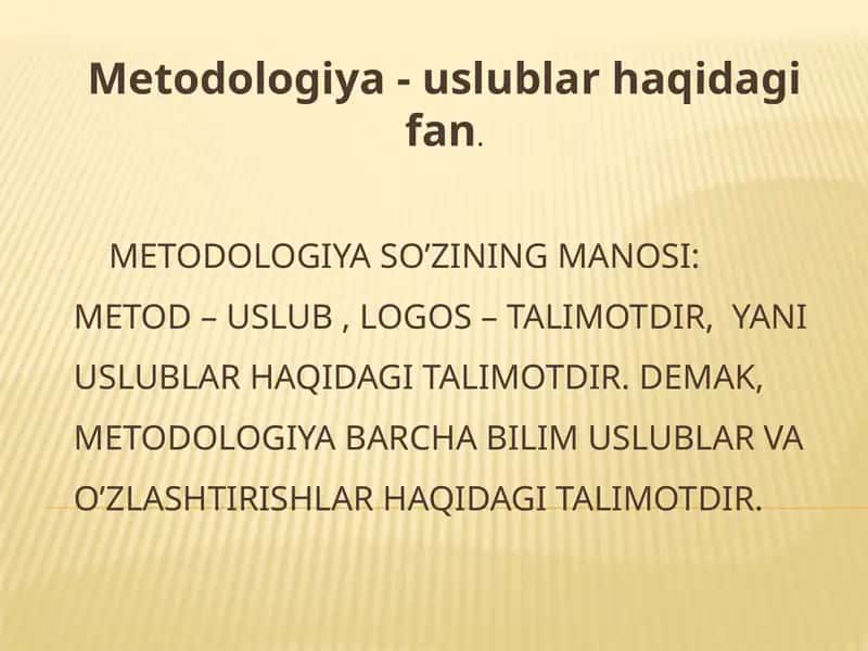 Metodologiya