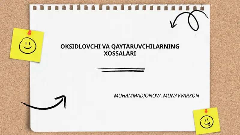 Oksidlovchi va qaytaruvchilarning Xossalari
