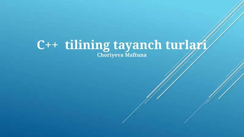 C++ tilining tayanch turlari