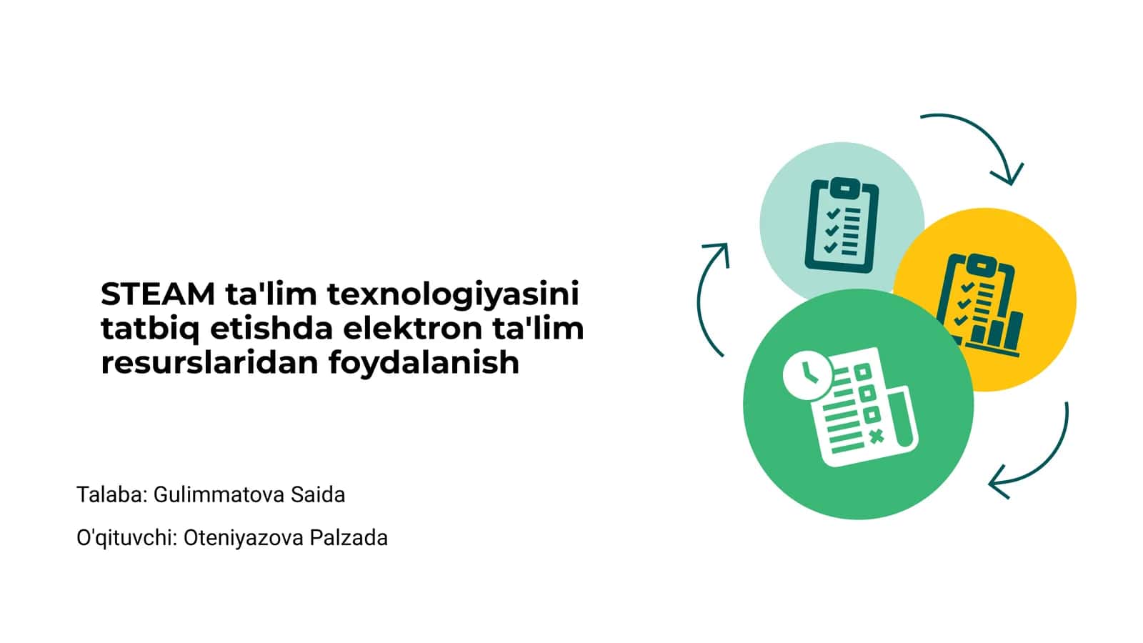 STEAM ta'lim texnologiyasini tatbiq etishda elektron ta'lim resurslaridan foydalanish