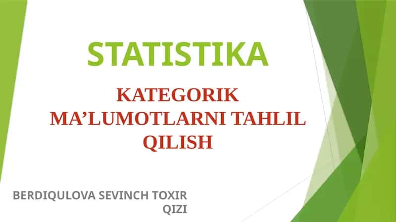 STATISTIKA BERDIQULOVA SEVINCH TOXIR QIZI