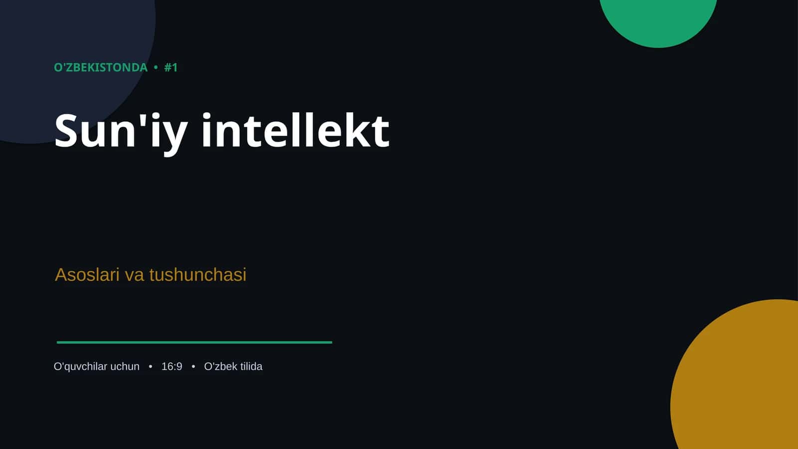 Sun'iy intellekt Asoslari va Tushunchasi