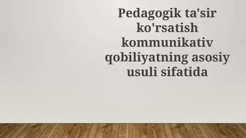 Pedagogik Ta'sir