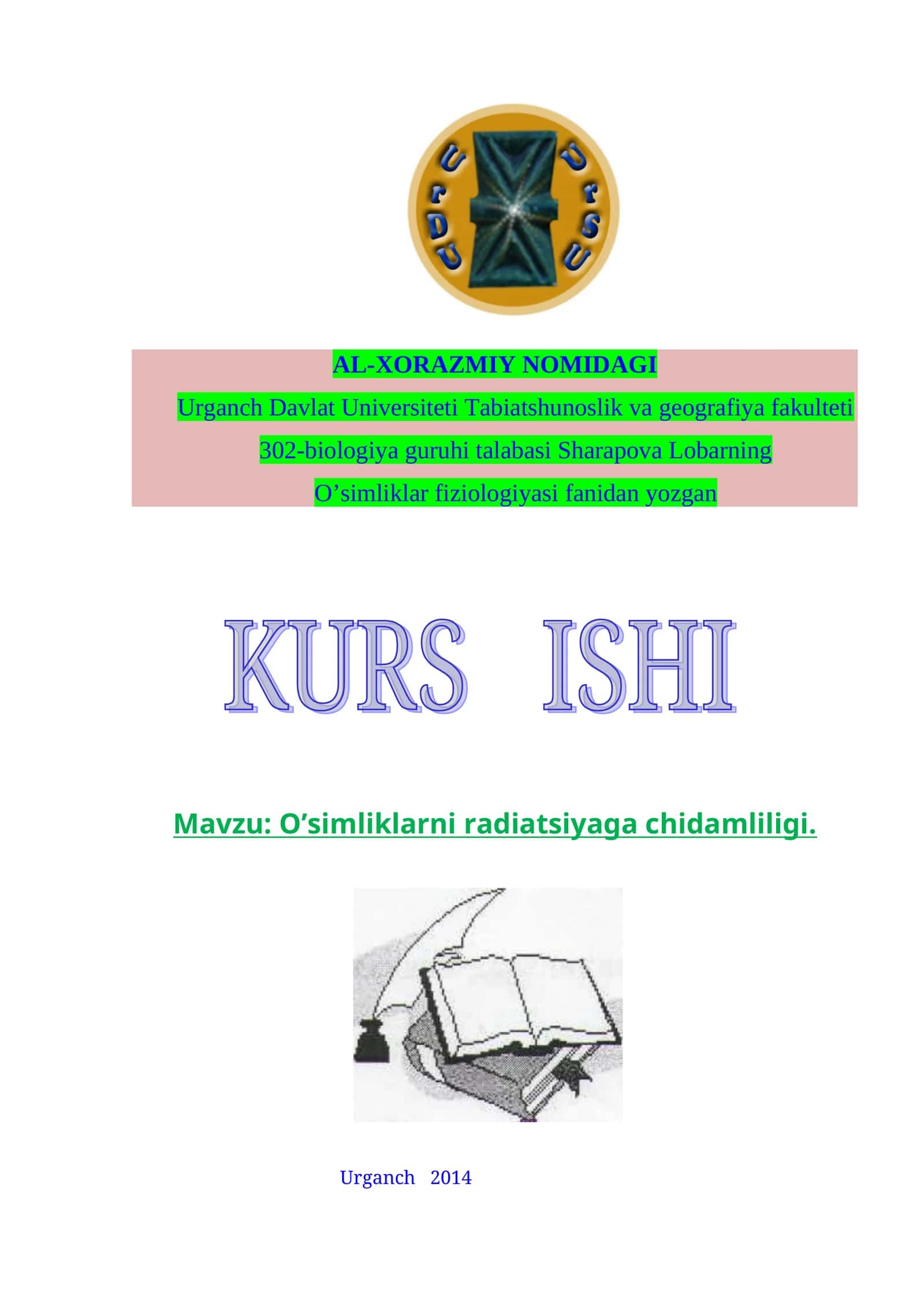 O’simliklarni radiatsiyaga chidamliligi
