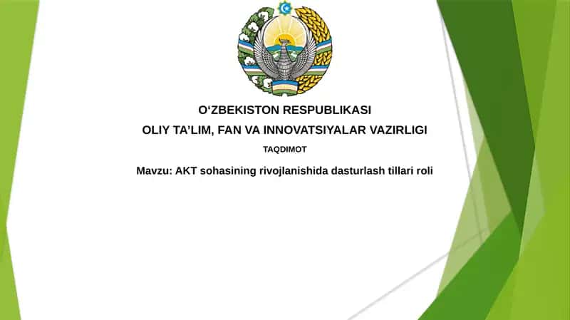 Dasturlash tillarining ICT sanoatidagi roli